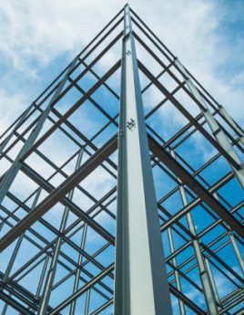 building structures made of steel Consisting of strength By placing towering high into the sky.